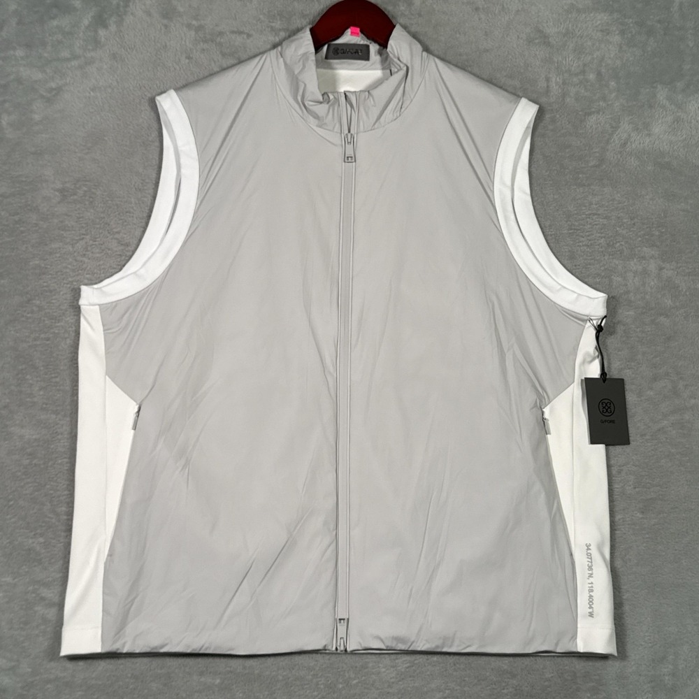 G/FORE Vest Mens XXL Gray Maverick Hybrid Stretch Windbreaker Golf Full Zip